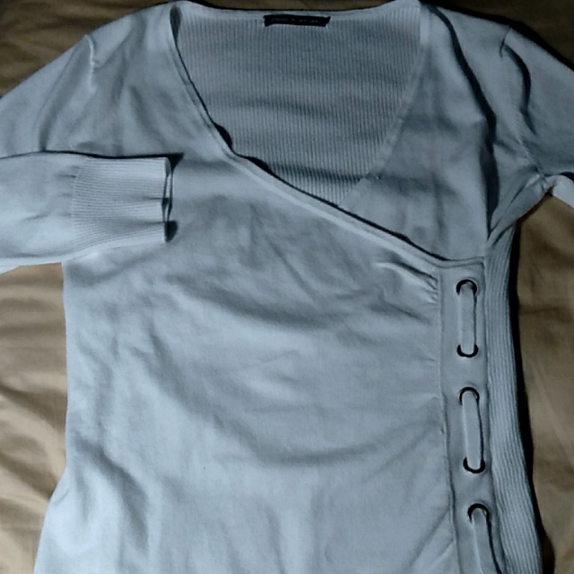 Bnwot Ladies White Sweater V Neck 3/4 Sleeve Classy